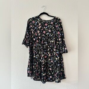 Primark Black Floral Dress, Size 8 - Chic & Lightweight